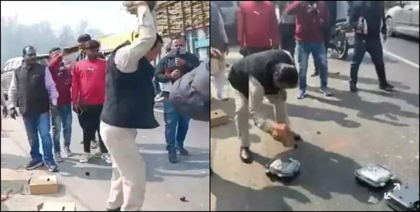 MLA Tilak Raj Behad clash with smart meter team (Source: Social Media)